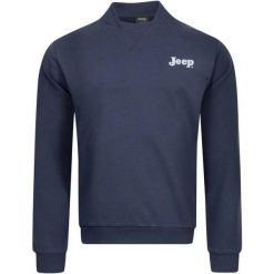 Bluza męska Jeep Bomber Neck niebieska 2xl. Niebieskie bluzy męskie Jeep, m, bez wzorów, z bawełny, bez kaptura. Za 98.07 zł.