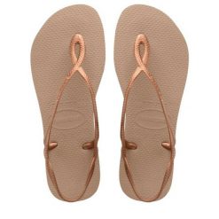 Klapki damskie Havaianas Luna. Czerwone klapki damskie Havaianas, bez wzorów, z syntetyku, sportowe, bez obcasa. Za 149.05 zł.