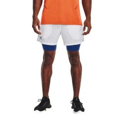 Spodenki fitness męskie Under Armour Vanish Wvn 2In1 Vent Sts. Białe buty sportowe męskie Under Armour, m, bez wzorów, na fitness i siłownię. Za 129.99 zł.