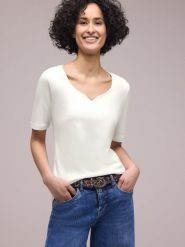 Street One Koszulka Kobiety Bawełna biały, 46. Białe t-shirty damskie Street One, bez wzorów, z bawełny, street, bez kołnierzyka. Za 89.95 zł.
