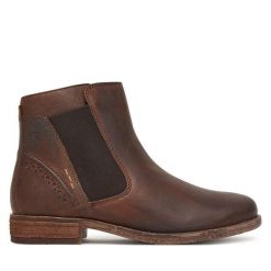 Botki Josef Seibel. Brązowe botki damskie Josef Seibel, bez obcasa, na płaskiej podeszwie, bez zapięcia. Za 419.99 zł.