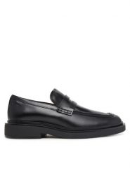 Calvin Klein Półbuty Sq Rubber Band Loafer Wax Lth HM0HM02273 Czarny. Czarne eleganckie półbuty Calvin Klein, ze skóry, wizytowe, bez zapięcia. Za 649.99 zł.