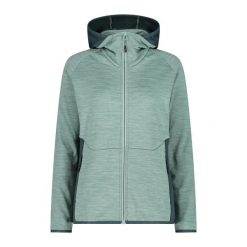Polar z kapturem dla kobiet CMP. Zielone bluzy sportowe damskie CMP, bez wzorów, z polaru, z kapturem, narciarskie. Za 371.50 zł.