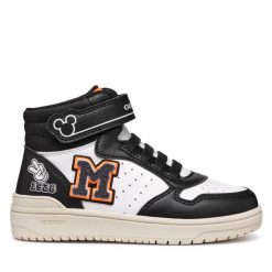 Sneakersy Geox. Czarne trampki i tenisówki chłopięce Geox, bez wzorów, bez zapięcia. Za 229.99 zł.