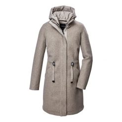 Parka dla kobiet Killtec GW 46. Brązowe parki damskie GIGA DX, bez wzorów, z materiału, z kapturem. Za 719.40 zł.