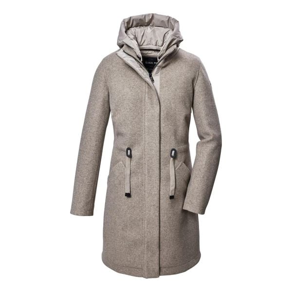 Parka dla kobiet Killtec GW 46. Brązowe parki damskie GIGA DX, bez wzorów, z materiału, z kapturem. Za 720.75 zł.