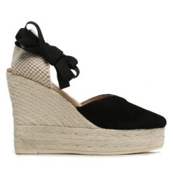 Espadryle Manebi. Czarne sandały damskie Manebi, bez wzorów, bez obcasa, bez zapięcia. Za 559.99 zł.
