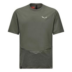 T-shirt wiatrówka Salewa Pedroc Dry'Ton. Zielone t-shirty męskie Salewa, l, bez wzorów, z bawełny, bez kołnierzyka. Za 340.50 zł.