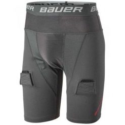 Spodenki Męskie Pro Comfloc Jock Rib. Czarne szorty męskie BAUER, m, bez wzorów, z elastanu. Za 638.99 zł.