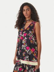 Simona Corsellini Bluzka P26CPTO01801 Czarny. Czarne bluzki damskie SIMONA CORSELLINI, bez wzorów, z wiskozy, bez kołnierzyka, bez ramiączek. Za 849.99 zł.