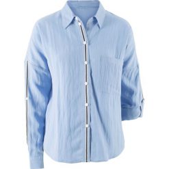 Bluzka z kolekcji Maite Kelly bonprix perłowy niebieski. Niebieskie bluzki damskie bonprix. Za 49.99 zł.