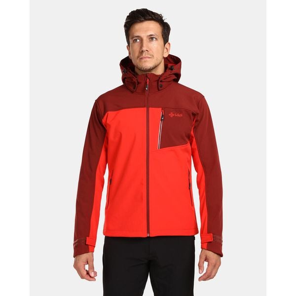 Męska kurtka softshell Kilpi RAVIO-M. Czerwone kurtki męskie Kilpi, m, bez wzorów, z softshellu, trekkingowe. Za 318.77 zł.