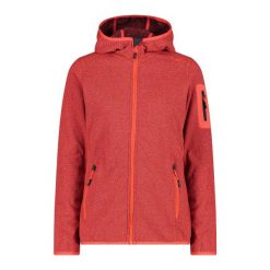 Polar z kapturem dla kobiet CMP. Czerwone bluzy sportowe damskie CMP, bez wzorów, z polaru, z kapturem, narciarskie. Za 342.85 zł.