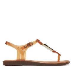 Sandały Melissa. Brązowe sandały damskie Melissa, bez wzorów, bez obcasa, na płaskiej podeszwie, bez zapięcia. Za 219.99 zł.