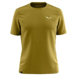 T-shirt z okrągłym dekoltem hybrydowy Salewa Puez. Zielone t-shirty męskie Salewa, l, bez wzorów, ze skóry, bez kołnierzyka. Za 274.00 zł.