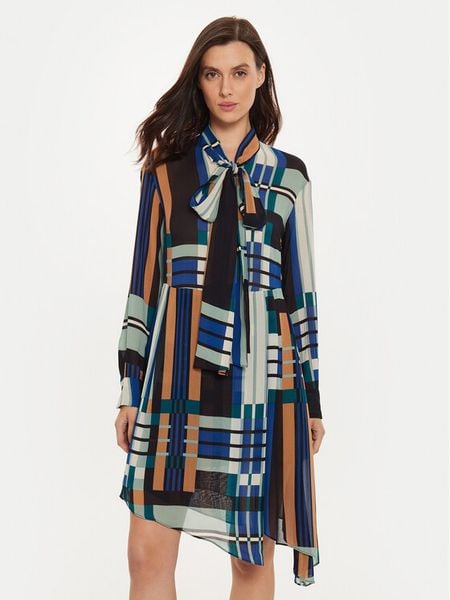 Sisley Sukienka koszulowa 4YBMLV065 Kolorowy Regular Fit. Sukienki damskie Sisley, bez wzorów, z wiskozy, bez kołnierzyka, bez ramiączek, koszulowe. Za 329.99 zł.