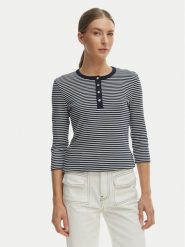 Tommy Hilfiger Bluzka WW0WW49629 Niebieski Slim Fit. Niebieskie bluzki damskie Tommy Hilfiger, xl, bez wzorów, z bawełny, bez kołnierzyka, bez ramiączek. Za 329.99 zł.