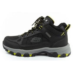 Buty sportowe Skechers Melano 204477/BLK czarne. Czarne trekkingi męskie na zimę, przed kolano. Za 640.22 zł.