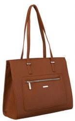 Shopperka brązowa David Jones CH21081. Brązowe torebki do ręki damskie David Jones, bez wzorów, ze skóry ekologicznej, eleganckie, duże, bez dodatków. Za 179.99 zł.