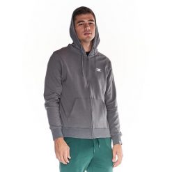 Bluza z bawełna z kaptur na czas wolny na co dzień. Szare bluzy męskie LEONE 1947 APPAREL, z bawełny, bez zapięcia, na fitness i siłownię. W wyprzedaży za 181.87 zł.