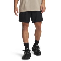Spodenki męskie Under Armour Unstoppable Woven 6009361. Czarne krótkie spodenki sportowe męskie Under Armour, l, bez wzorów, z elastanu, na fitness i siłownię. Za 360.90 zł.