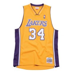 Koszulka NBA Los Angeles Lakers 1999/00 Shaquille O'Neal. Brązowe koszulki sportowe męskie Mitchell & Ness, m, bez wzorów, bez kołnierzyka, bez ramiączek, do koszykówki. Za 559.00 zł.