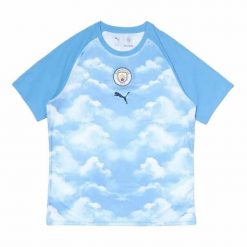Koszulka przedmeczowa Manchester City 2026/27. Niebieskie koszulki sportowe męskie Puma, l, bez wzorów, bez kołnierzyka, bez ramiączek, na fitness i siłownię. Za 312.00 zł.