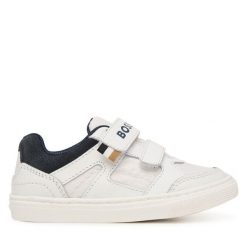Sneakersy BOSS. Białe trampki i tenisówki chłopięce Boss, bez wzorów, bez zapięcia. Za 308.99 zł.
