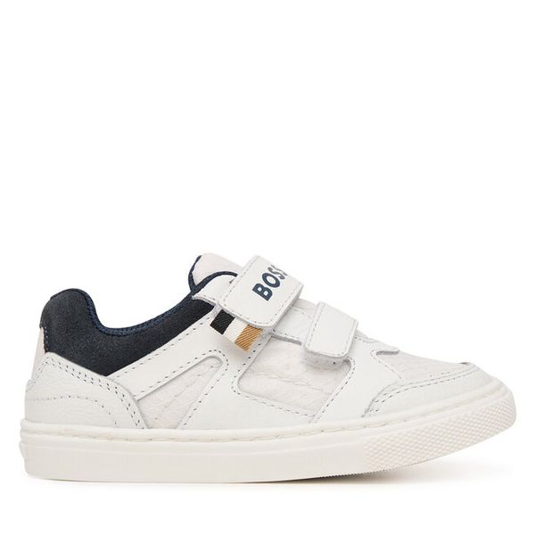 Sneakersy BOSS. Białe trampki i tenisówki chłopięce Boss, bez wzorów, bez zapięcia. Za 308.99 zł.