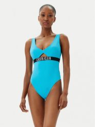 Calvin Klein Swimwear Strój kąpielowy KW0KW02746 Niebieski. Niebieskie kostiumy jednoczęściowe damskie Calvin Klein Swimwear, s, bez wzorów, z syntetyku. Za 259.99 zł.