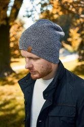 Modna czapka męska Brødrene cz4 j. szara 9915. Szare czapki i kapelusze męskie na jesień, bez wzorów. Za 49.90 zł.