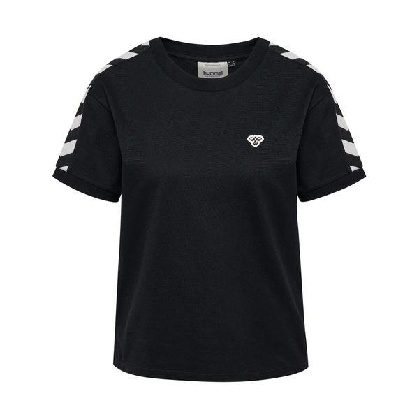 Koszulka damska Hummel Archive. Czarne t-shirty damskie Hummel, l, bez wzorów, z dzianiny, bez kołnierzyka. Za 170.50 zł.