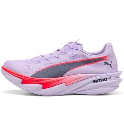 Buty Do Biegania Puma Deviate Nitro Elite 4 Wns Damskie. Fioletowe obuwie sportowe damskie Puma, bez wzorów, z gumy, do biegania. Za 1,022.99 zł.