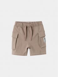 NAME IT Szorty materiałowe Dylan 13228567 Beżowy Regular Fit. Brązowe szorty dla chłopców Name it, bez wzorów, z bawełny. Za 79.99 zł.