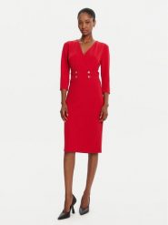 Rinascimento Sukienka koktajlowa CFC0126151003 Czerwony Slim Fit. Czerwone sukienki damskie Rinascimento, m, bez wzorów, z syntetyku, wizytowe, bez kołnierzyka, bez ramiączek. Za 579.99 zł.