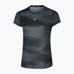 Koszulka do biegania damska Mizuno Core Graphic Tee. Czarne koszulki sportowe damskie Mizuno, l, bez wzorów, z materiału, bez kołnierzyka, bez ramiączek, do biegania. Za 88.99 zł.