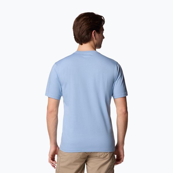 Koszulka męska Columbia CSC Basic Logocsc. Niebieskie koszulki sportowe męskie Columbia, m, bez wzorów, bez kołnierzyka, bez ramiączek, trekkingowe. Za 94.99 zł.