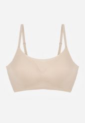 Beżowy Usztywniany Biustonosz o Bezszwowym Wykończeniu Bez Fiszbin Leanoreth. Brązowe biustonosze Renee, bez wzorów. Za 39.99 zł.