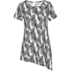 Shirt z dłuższym bokiem bonprix biało-czarny. Bluzki damskie bonprix. Za 54.99 zł.