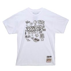 Koszulka Toronto Raptors Doodle. Białe koszulki sportowe męskie Mitchell & Ness, bez wzorów, bez kołnierzyka, bez ramiączek, do koszykówki. Za 217.00 zł.