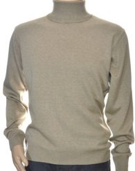 Sweter męski z golfem klasyczny golf z wełny wełna wełniany L beżowy 1702. Brązowe bluzy męskie Selantino, l, bez wzorów, z wełny, bez kaptura. Za 151.28 zł.