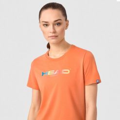 Koszulka damska Head Rainbow. Niebieskie koszulki sportowe damskie Head, m, bez wzorów, sportowe, bez kołnierzyka. W wyprzedaży za 153.00 zł.