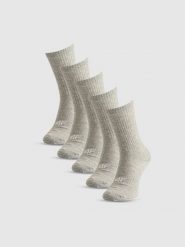 4F Skarpetki długie (5-pack) damskie - szare 39-42. Szare skarpety damskie 4f, bez wzorów, z bawełny. Za 69.99 zł.