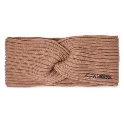 Opaska materiałowa Calvin Klein. Fioletowe czapki i kapelusze damskie Calvin Klein, bez wzorów, z materiału. Za 279.99 zł.