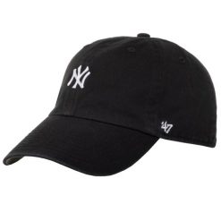 Męska czapka z daszkiem 47 Brand MLB New York Yankees Base Cap. Czarne czapki i kapelusze męskie 47 Brand, bez wzorów, z bawełny, sportowe. Za 146.75 zł.