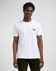MESKA KOSZULKA LEE SS SMALL LOGO TEE BRIGHT WHITE 112370503. Białe t-shirty męskie Lee, m, bez wzorów, bez kołnierzyka. Za 79.99 zł.