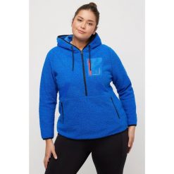 Damskie Polarowa bluza nadrukowane współrzędne zasuwane kieszenie długie rękawy. Niebieskie bluzy damskie Ulla Popken, na zimę, plus size, bez wzorów, z materiału, bez kaptura. Za 294.99 zł.