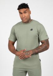 Leon Koszulka - Zielony. Zielone koszulki sportowe męskie GORILLA WEAR, s, bez wzorów, z bawełny, bez kołnierzyka, bez ramiączek, na fitness i siłownię. Za 183.00 zł.