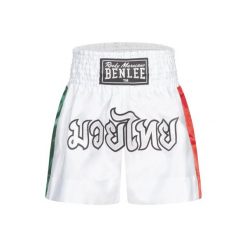 Spodenki do boksu tajskiego Benlee Goldy. Białe krótkie spodenki sportowe męskie BENLEE, bez wzorów. Za 216.50 zł.