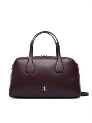 Calvin Klein Torebka Ck Medium Bowling Bag LV04F3610G Bordowy. Czerwone torebki do ręki damskie Calvin Klein, bez wzorów, ze skóry, bez dodatków. Za 569.99 zł.